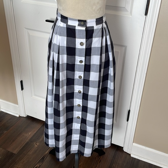 Who What Wear Gingham Print Maxi Skirt 28” Waist - Picture 2 of 7